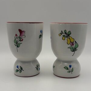 Set of 2 K&G Luneville France 3-1/2"‎ Double Egg Cup
